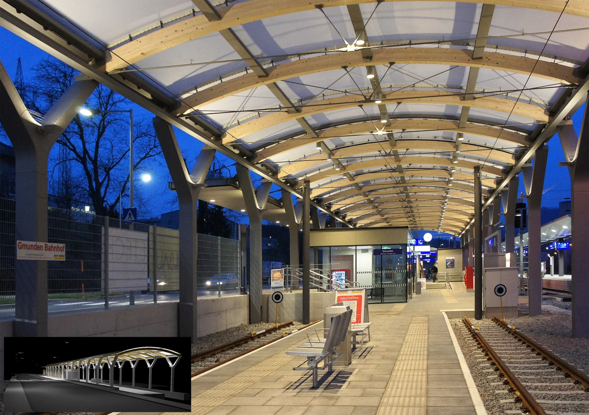 Lichtplanung und Umsetzung Bhf Gmunden